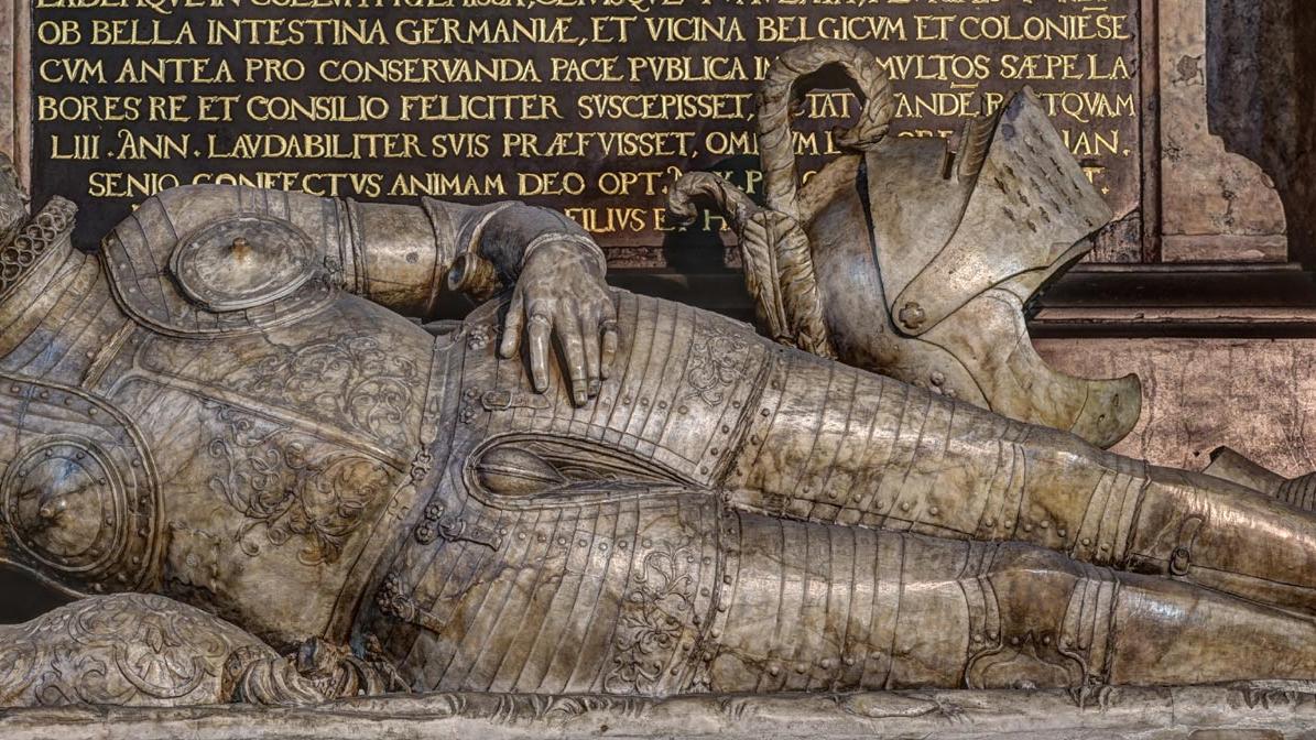 Darstellung von Wilhelm dem Reichen liegend.
