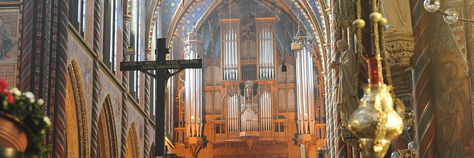 Kevelaer, Marienbasilika, Orgel Innenraum mit Orgelansicht der Marienbasilika
