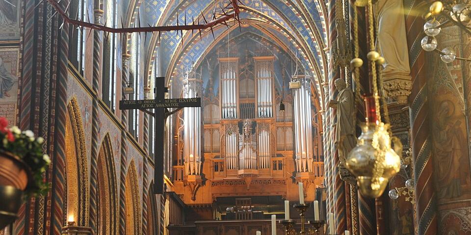 Kevelaer, Marienbasilika, Orgel Innenraum mit Orgelansicht der Marienbasilika